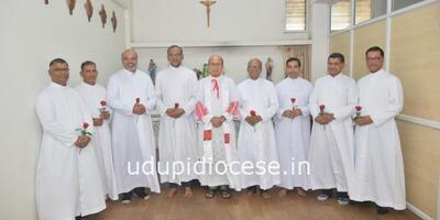 Eight members of the College of Consultors take the Oath of Fidelity and Secrecy